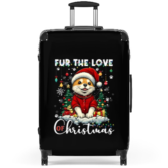 Akita Christmas Tree Lights Decorations Dog Lover Suitcases