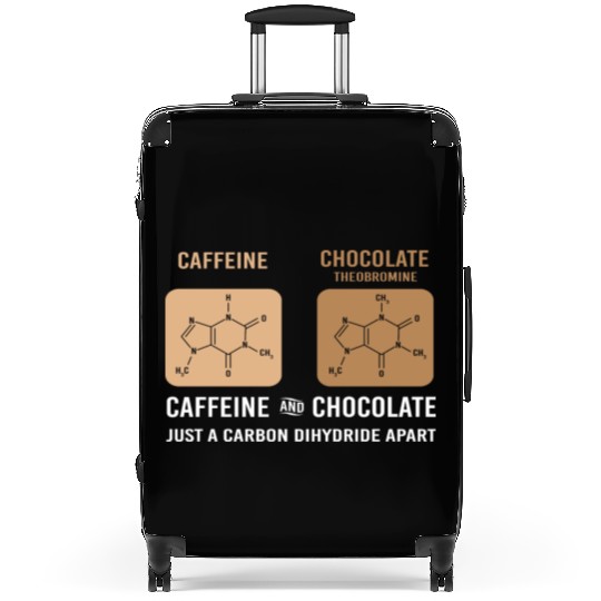 Caffeine Chocolate Funny Organic Chemistry Suitcases