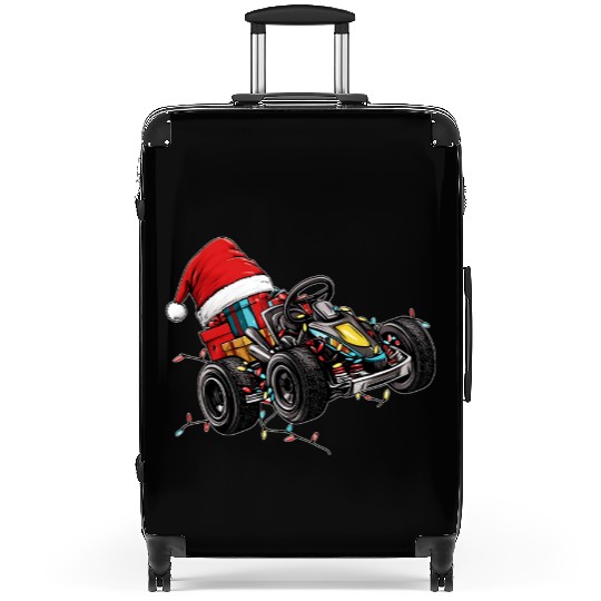 Go Kart Racing Karting Go Kart Racer Christmas Hat Suitcases