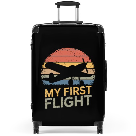 Vintage My First Flight Adventure Graphic Suitcases