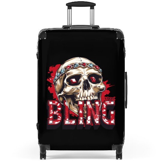 Diamond and Ruby Bling Skull Suitcases