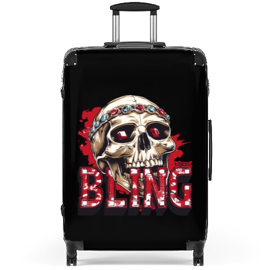 Diamond and Ruby Bling Skull Suitcases