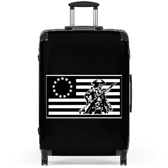 1776 Militia Skull Flag LIKE US ON FB #USAPatriot Suitcases