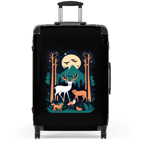 Enchanted Forest Wildlife Scene – Nature Adventure Suitcases