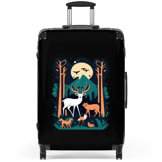 Enchanted Forest Wildlife Scene – Nature Adventure Suitcases