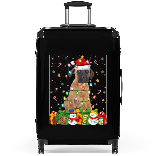 Mastiff Dog Christmas Lights Suitcases
