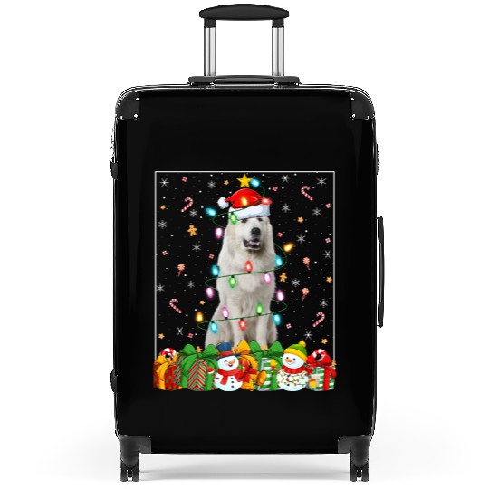 Great Pyrenees Dog Christmas Lights Suitcases