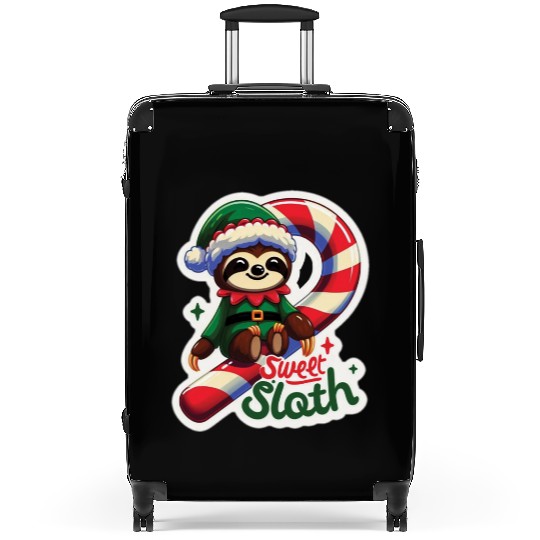 Adorable sloth dressed as an elf Suitcases