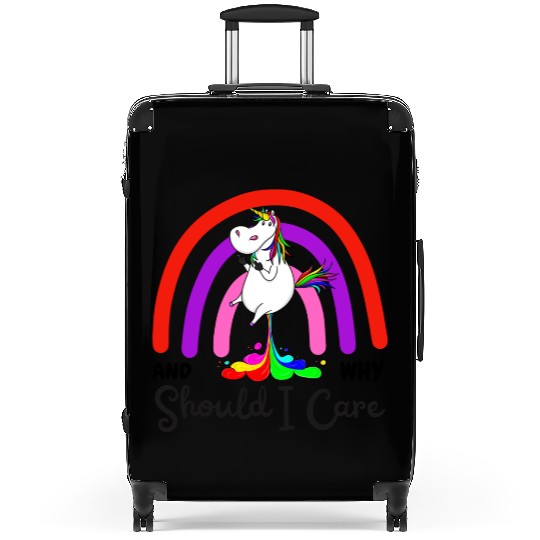 And Why Should I Care Funny Sarcastic Unicorn Suitcases