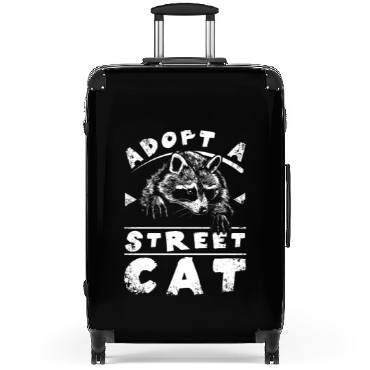 Adopt a street cat raccoon Suitcases