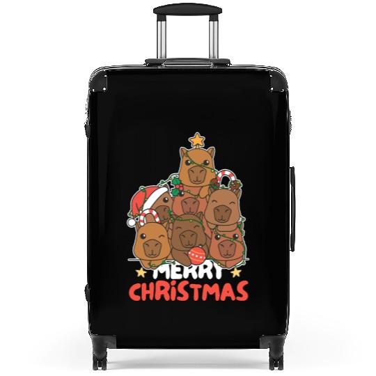 Capybara Christmas Tree Merry Christmas Suitcases