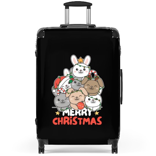 Bunny Christmas Tree Merry Christmas Suitcases
