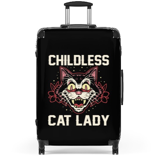 Childless Cat Lady Suitcases