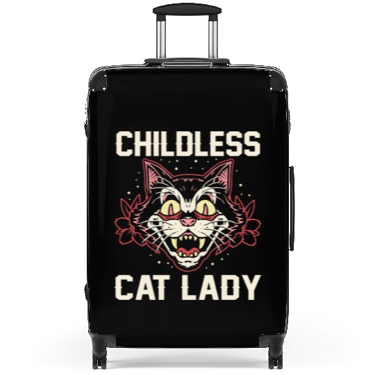 Childless Cat Lady Suitcases