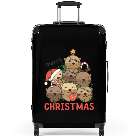 Otter Christmas Tree Merry Christmas Suitcases