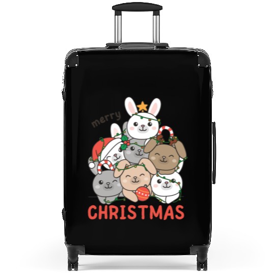 Bunny Christmas Tree Merry Christmas Suitcases