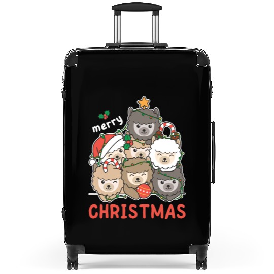 Alpaca Christmas Tree Merry Christmas Suitcases