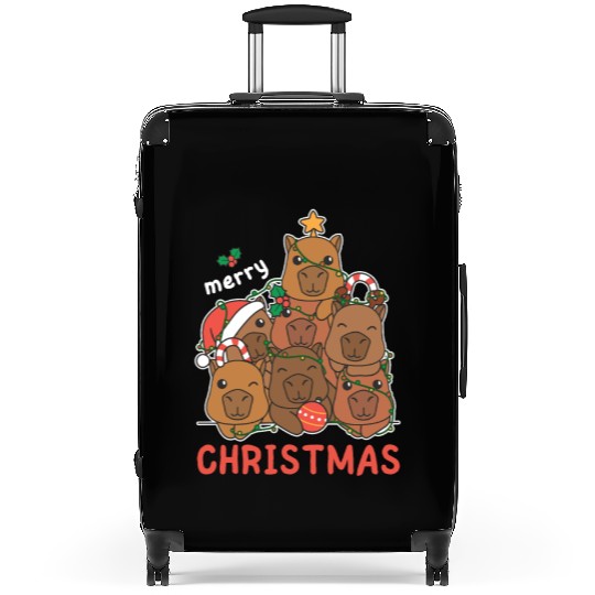 Capybara Christmas Tree Merry Christmas Suitcases