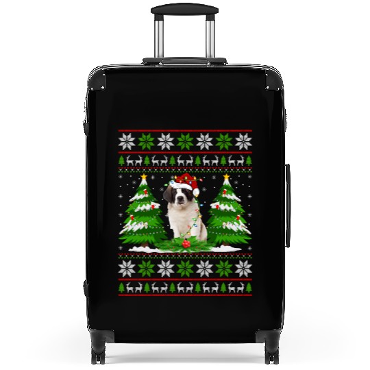 Saint Bernard Dog Christmas Tree Lights Suitcases