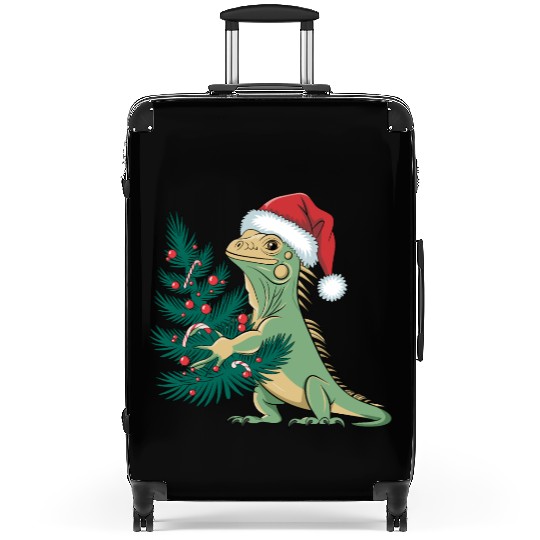 Christmas Tree Santa Iguana Suitcases