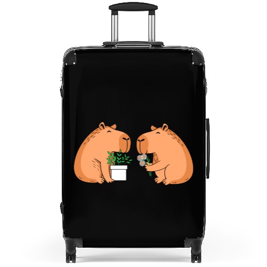Cute Gardening Garden Capybara Flower Suitcases
