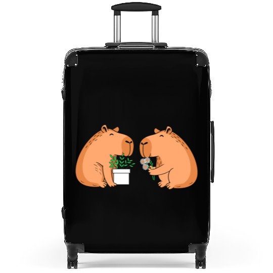 Cute Gardening Garden Capybara Flower Suitcases