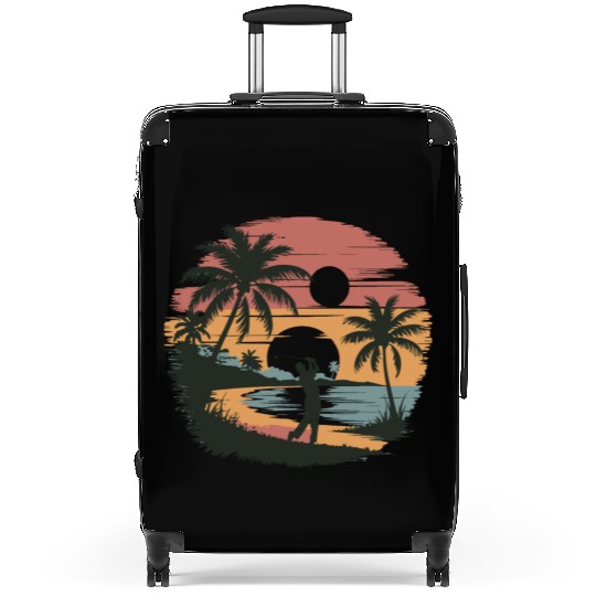 Coastal Golf Silhouette | Seaside Sun and Sports Suitcases
