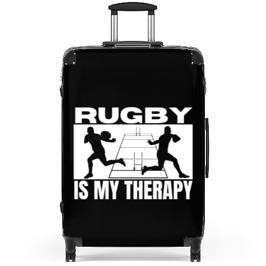 Rugby Is My Therapy Funny Rugby Player Suitcases