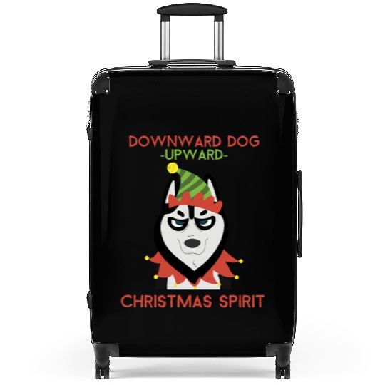 Downward Dog, Upward Christmas Spirit Suitcases