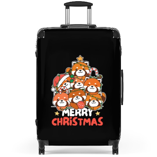 Red Panda Christmas Tree Merry Christmas Suitcases