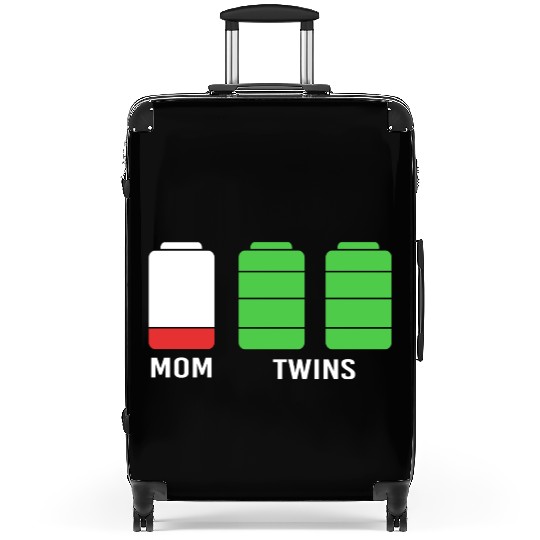 Funny Birthday Mama Twin Mom Low Battery Suitcases
