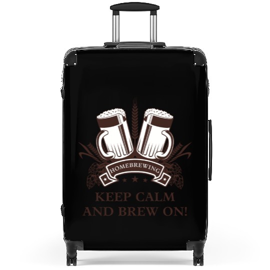 Keep Calm and Brew On Brown Suitcases