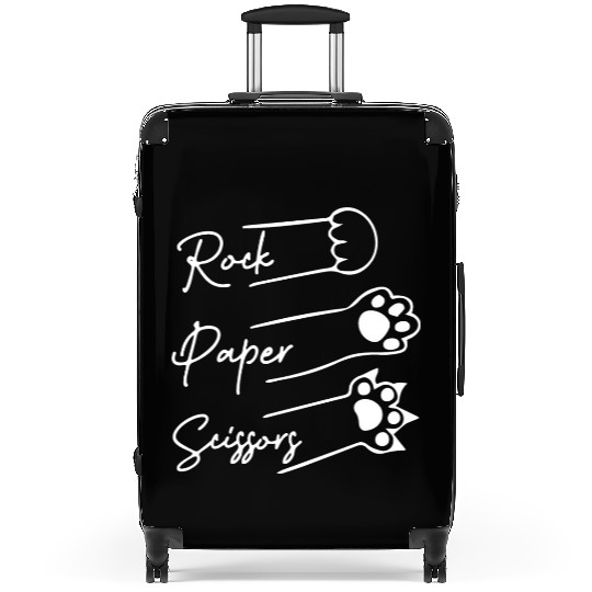 Rock Paper Scissors Cute cat lover Suitcases