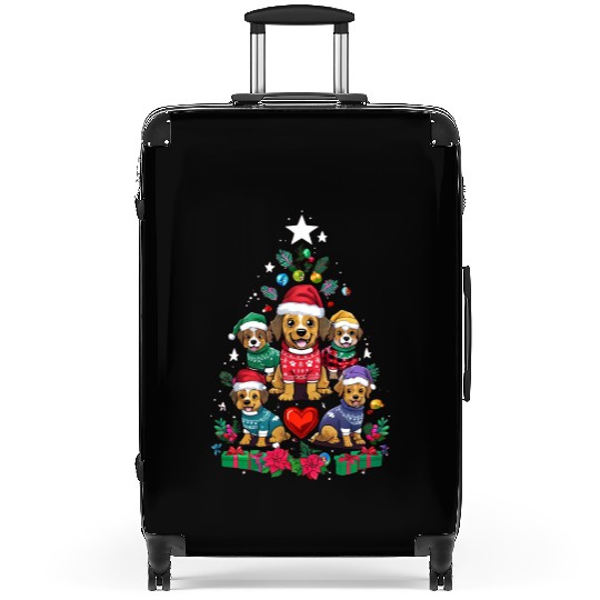 Vibrant Doodle Christmas Tree Suitcases