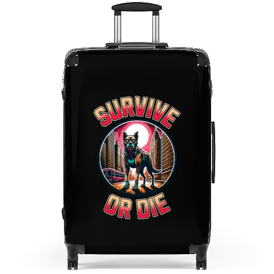 Survive or Die - Zombie Dog in Apocalypse City Suitcases