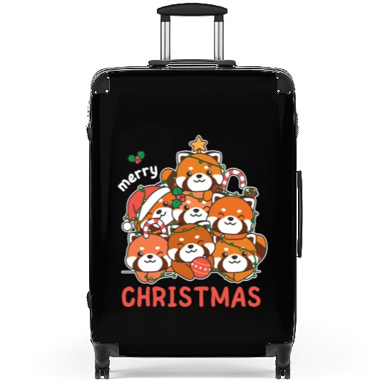 Red Panda Christmas Tree Merry Christmas Suitcases