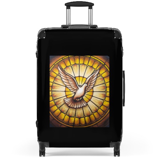 Stained Glass Dove in Flight - Peace & Spiritualit Suitcases