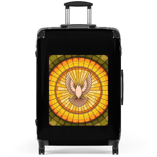 Stained Glass Dove in Flight - Peace & Spiritualit Suitcases
