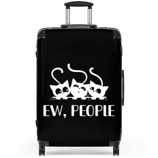 Cat Lover Suitcases, Ew People, Funny Gift For Cat