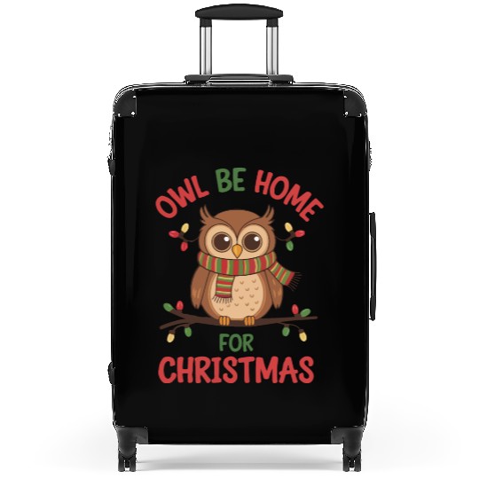 Owl Be Home for Christmas Suitcases