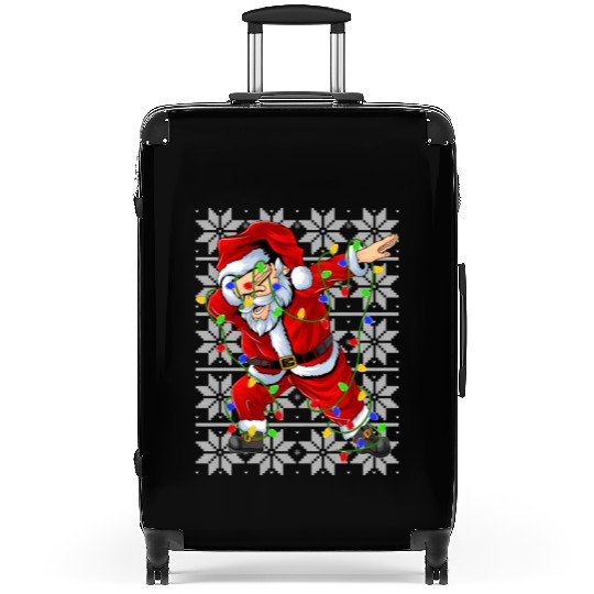Dabbing Santa Christmas Lights Suitcases