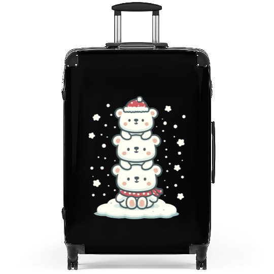 Polar Bear Christmas Tree Funny Animal Xmas Suitcases
