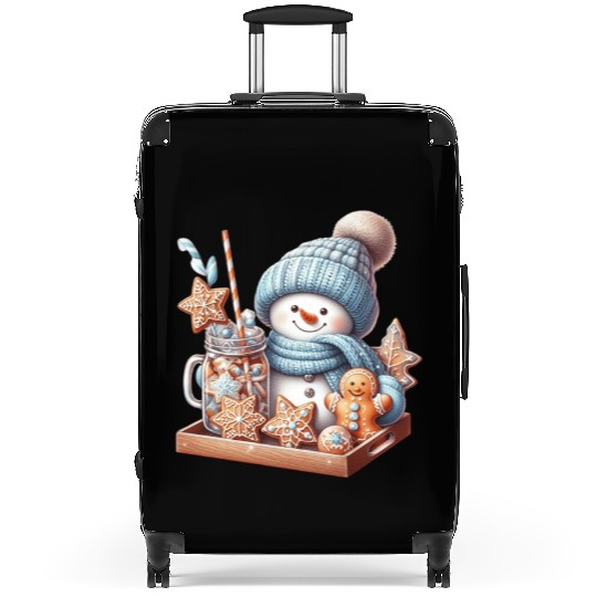 Christmas Merry Christmas For Gift Snowman Suitcases