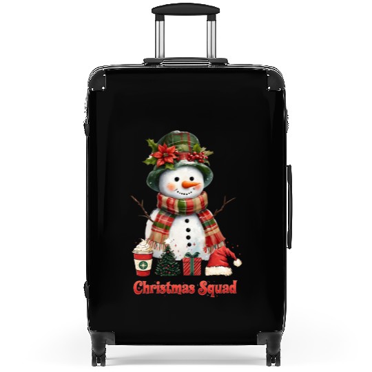 Snowman Christmas Family Gathering Suitcases