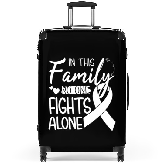 No one fights alone Lung Cancer Awareness Month Suitcases
