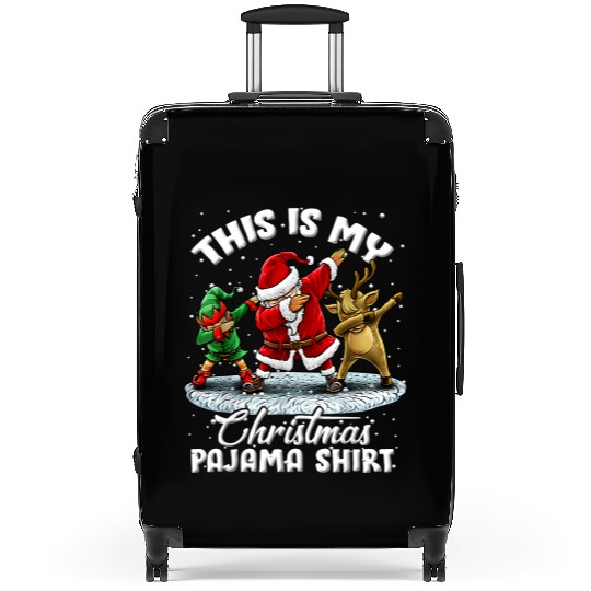 This Is My Christmas Pajama Dabbing Santa Elf Suitcases
