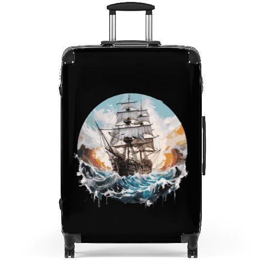Sailing Ship, Frigate, Boat Suitcases