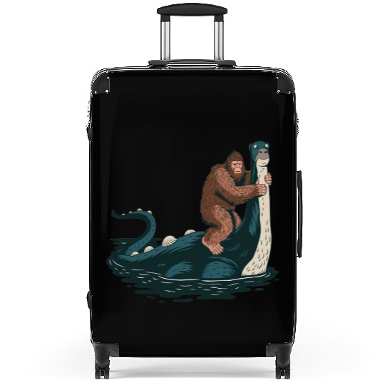 Hilarious Bigfoot & Loch Ness Monster Mashup Gift Suitcases