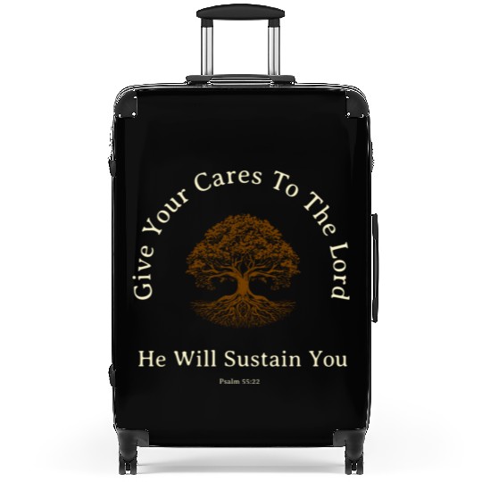 Give Your Cares To The Lord Anxiety Verse Suitcases