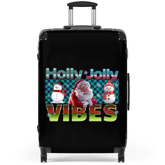 Holly Jolly Vibes Christmas Design Suitcases
